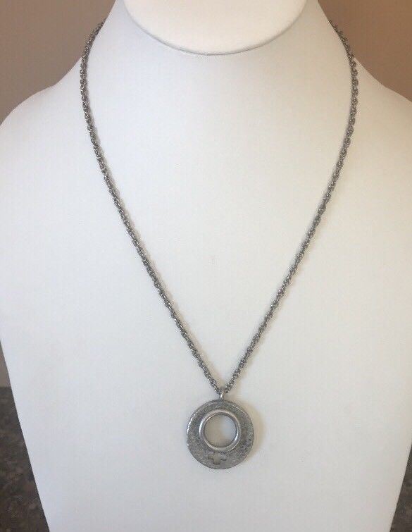 Feminist Girl Power Female Symbol Charm Necklace Pendant Reclaimed Metal Women’s