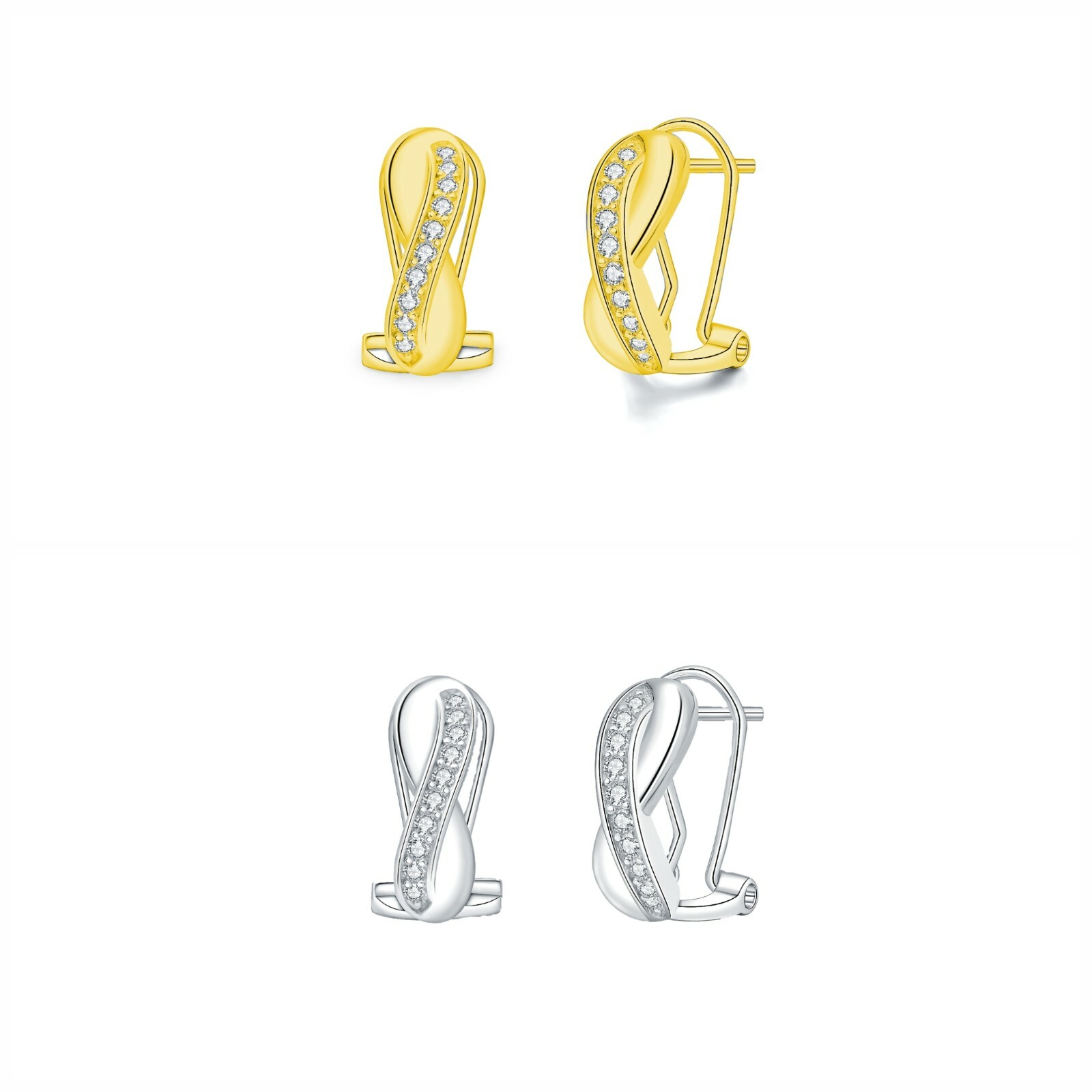 1/2 Ct Simulated Diamond Hoop Earrings Women Men Earrings 14K Gold Plated Silver