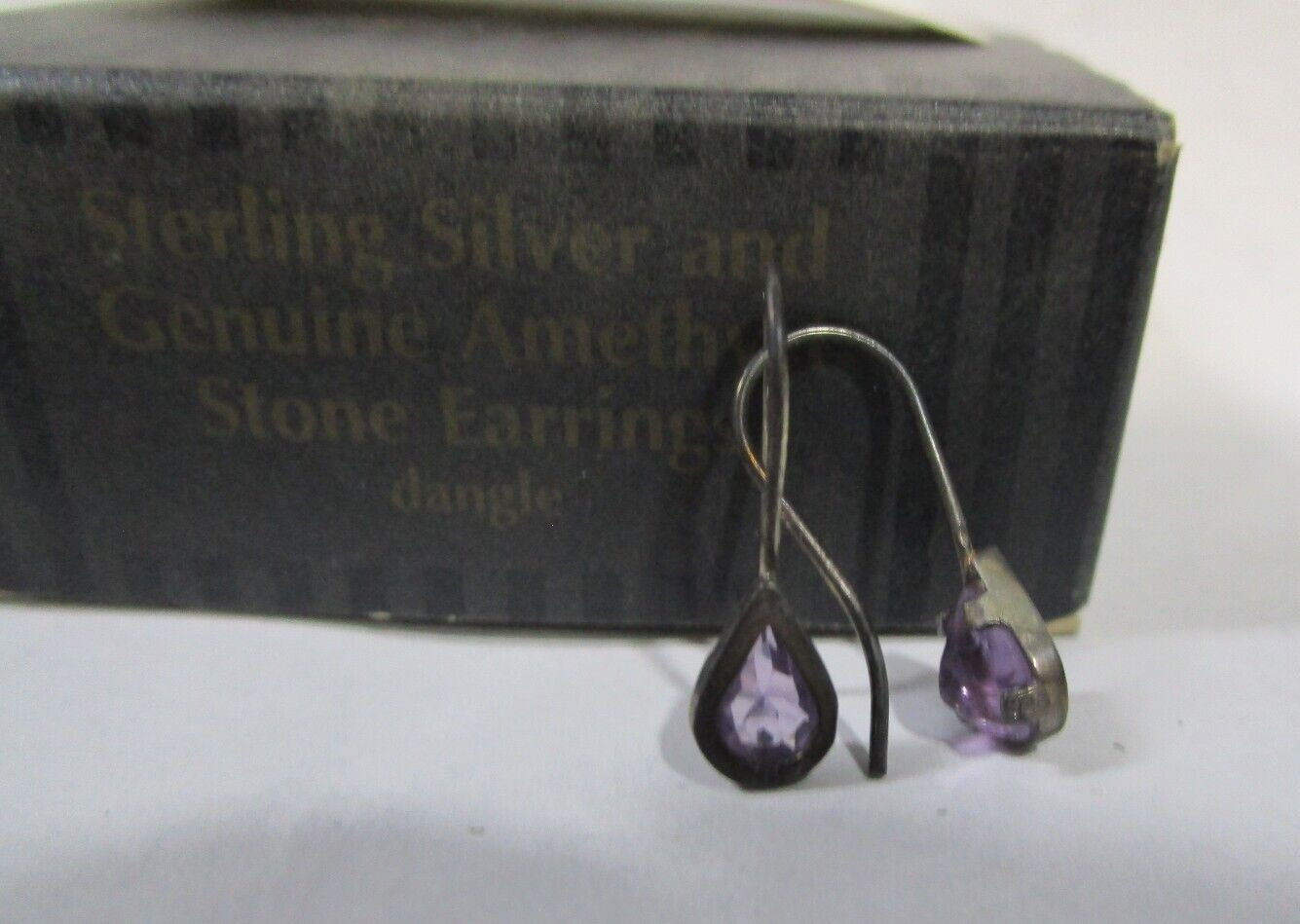 1994 Avon Sterling Silver And Genuine Amethyst Earring