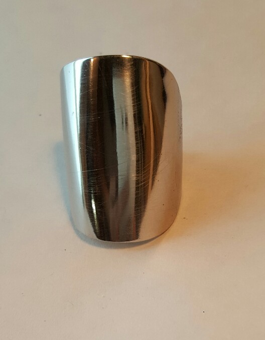 Spoon Bowl Cuff Ring Handmade, silver 6-15 men women statement large stainless