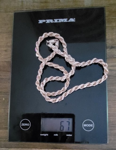 RARE HEAVY SOLID 925 SILVER ITALIAN ROPE CHAIN – 24″ / 5mm / 67g