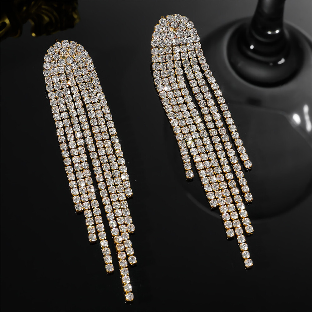1 Pair Tassel Earring Ear Studs Pendant Silver Dangle Punk Drop Earrings Jewelry