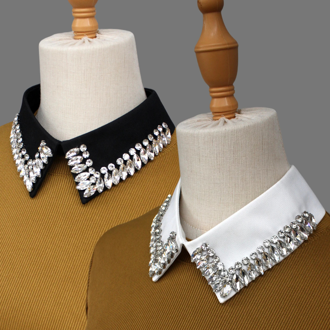 Retro rhinestone false collar. Luxurious beaded and shiny in spring, summer