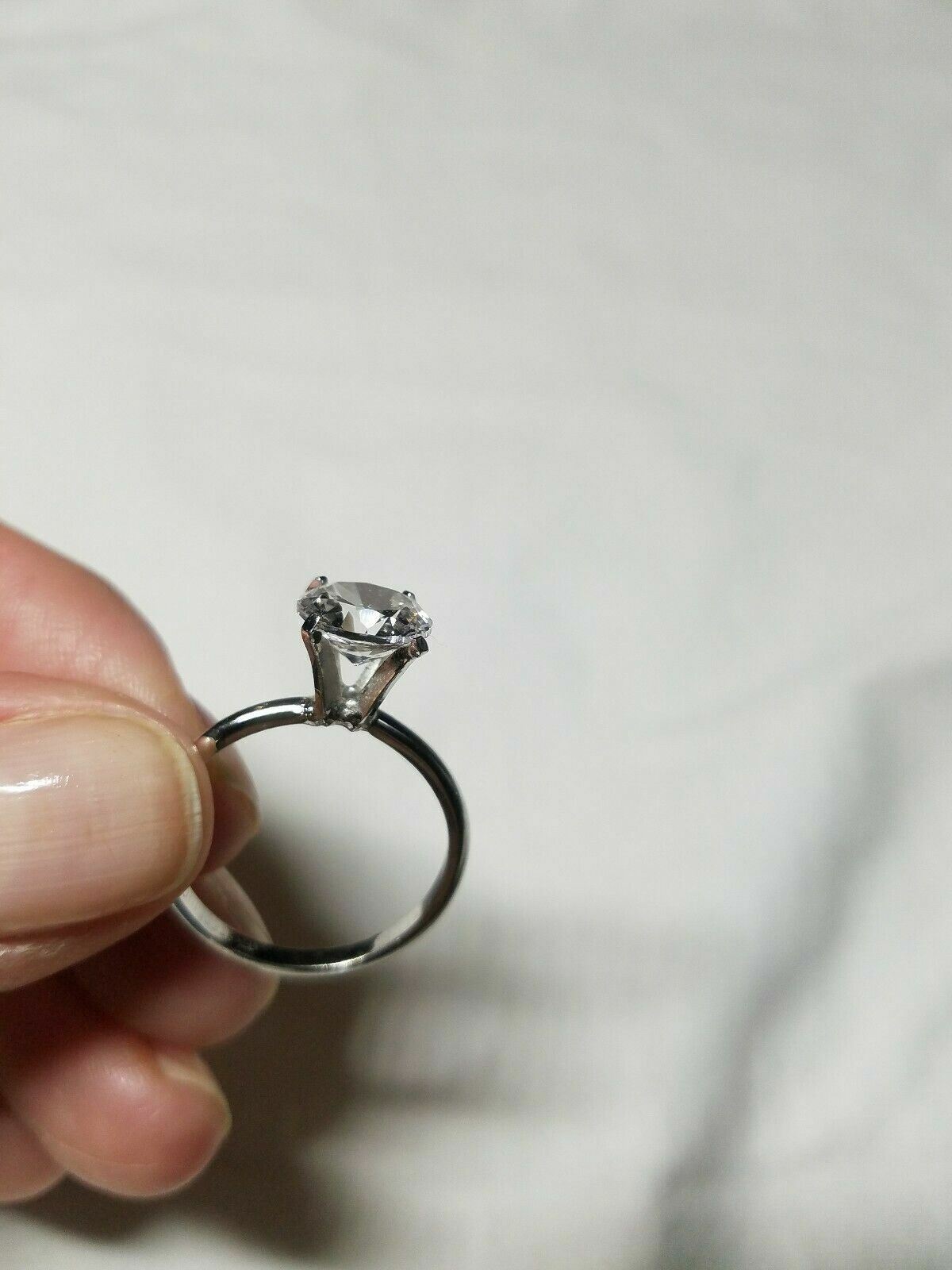 2.00ct CZ White Zirconia Solitaire Sterling Silver Ring Sz 8