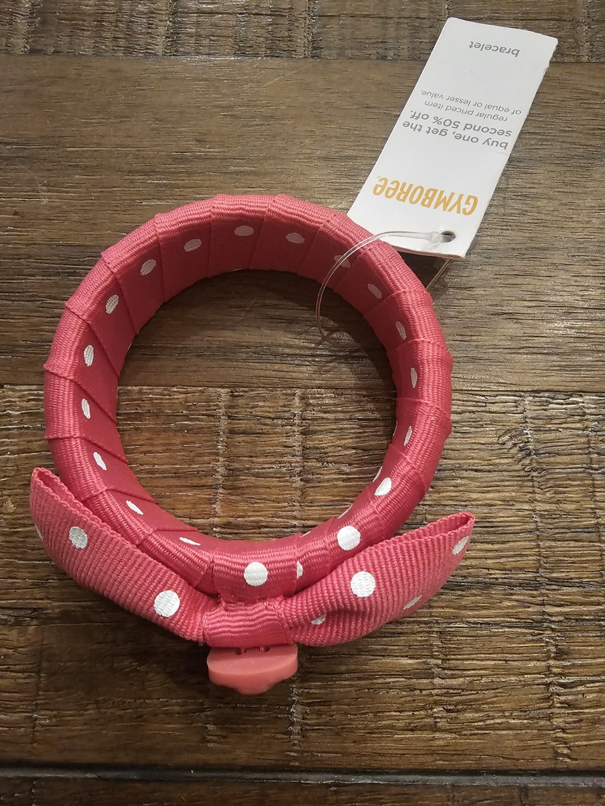 NWT Gymboree Girl’s Bright Tulip Pink Tulip Polka Dot Bangle Bracelet