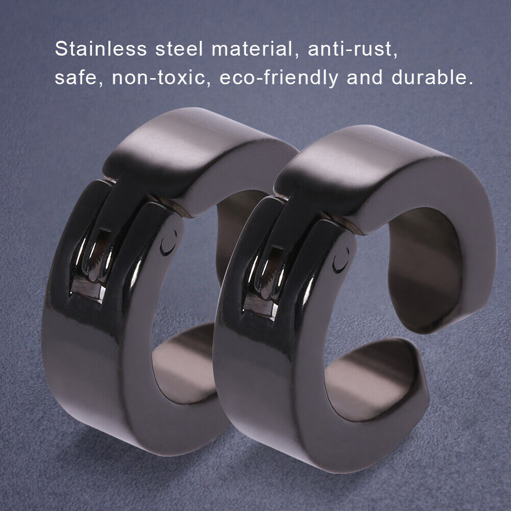 2pcs Stainless Steel Ear Cuff Helix Cartilage Clip On Wrap Earrings Non-Piercing