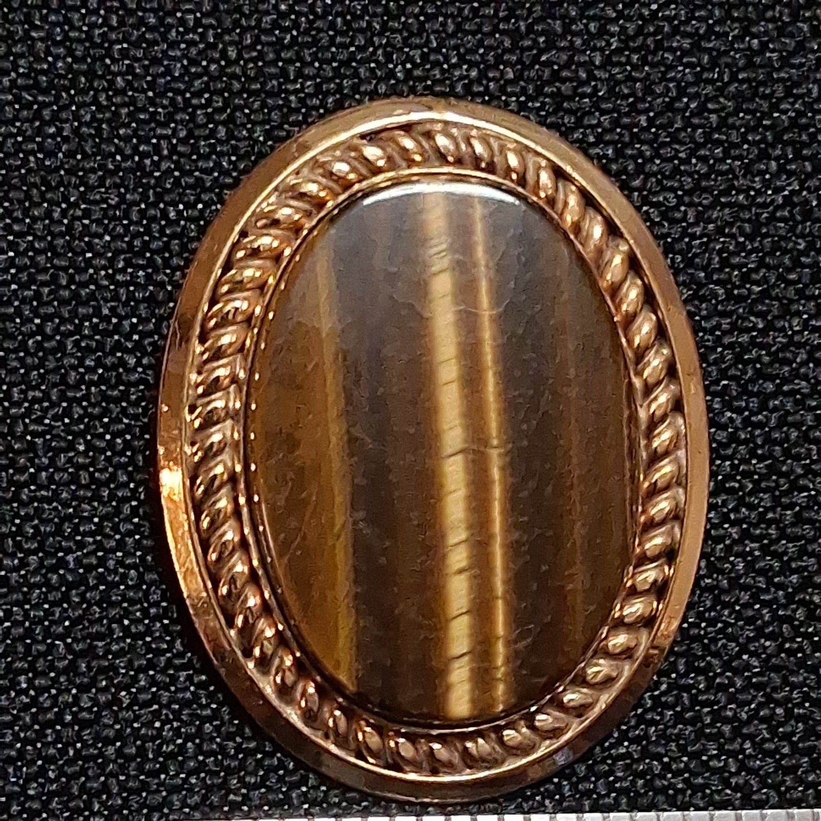 VINTAGE SIGNED WINARD 12K GF GOLD FILLED PENDANT PIN BROOCH TIGEREYE