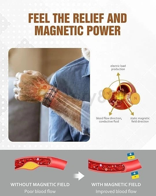100% Pure Copper Bracelet 3500 Gauss Magnetic Therapy Strong Healing & Regulator