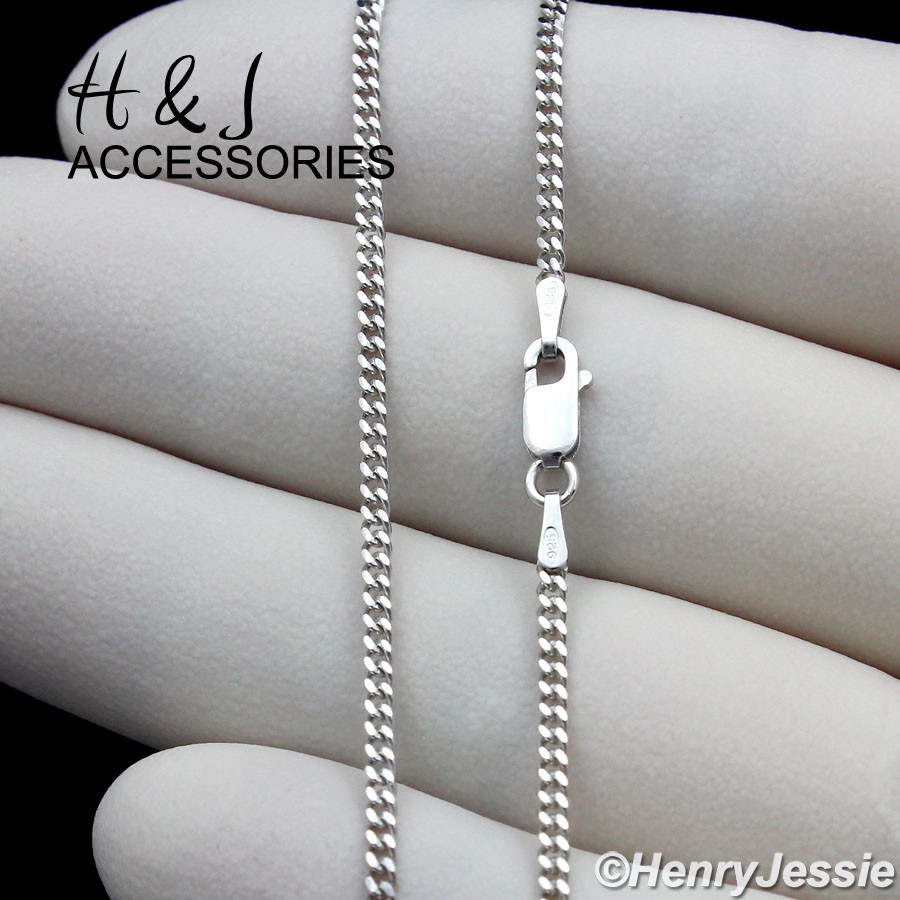 16″-24″MEN WOMEN 925 STERLING SILVER 2MM MIAMI CUBAN CURB CHAIN NECKLACE*ASN14