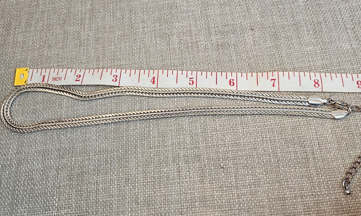 Retired Premier Designs Foxtail Braided Silver Necklace