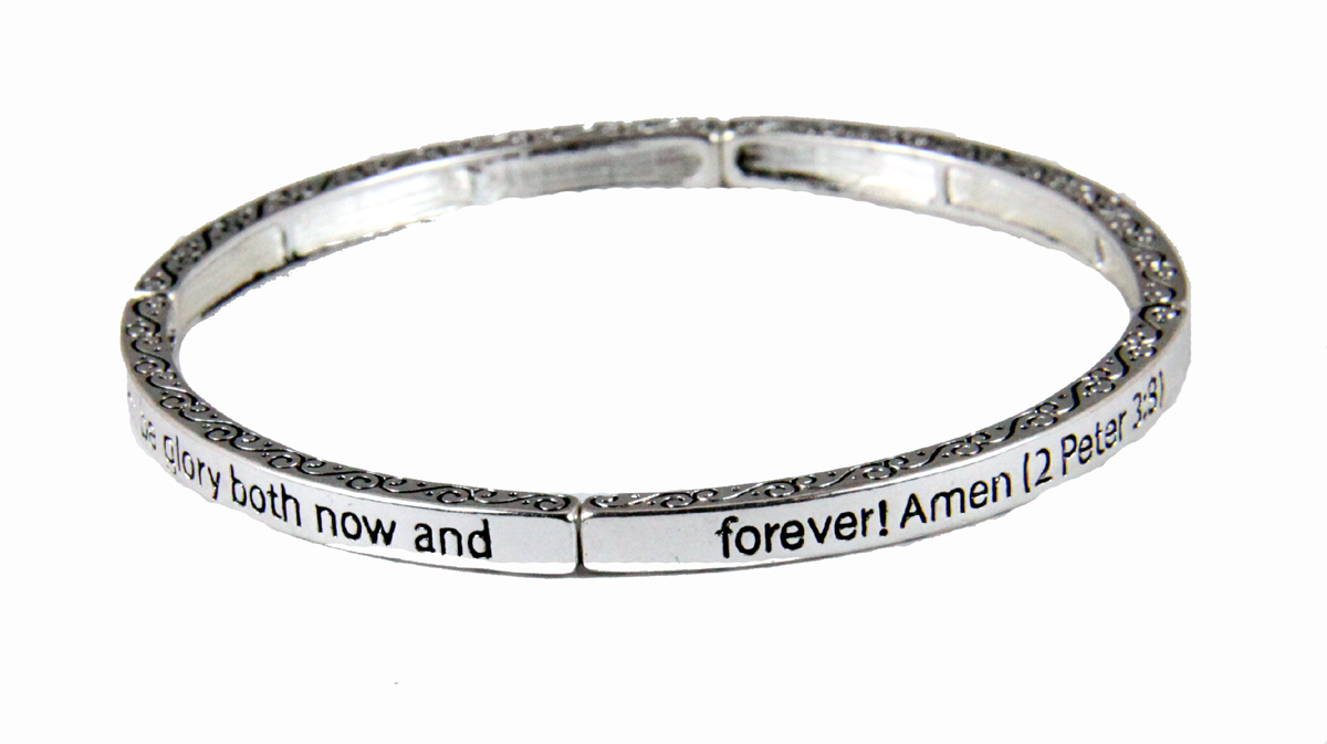 4031454 Scripture 2 Peter 3:8 Petite Stretch Bracelet Grow in The Grace of Lord