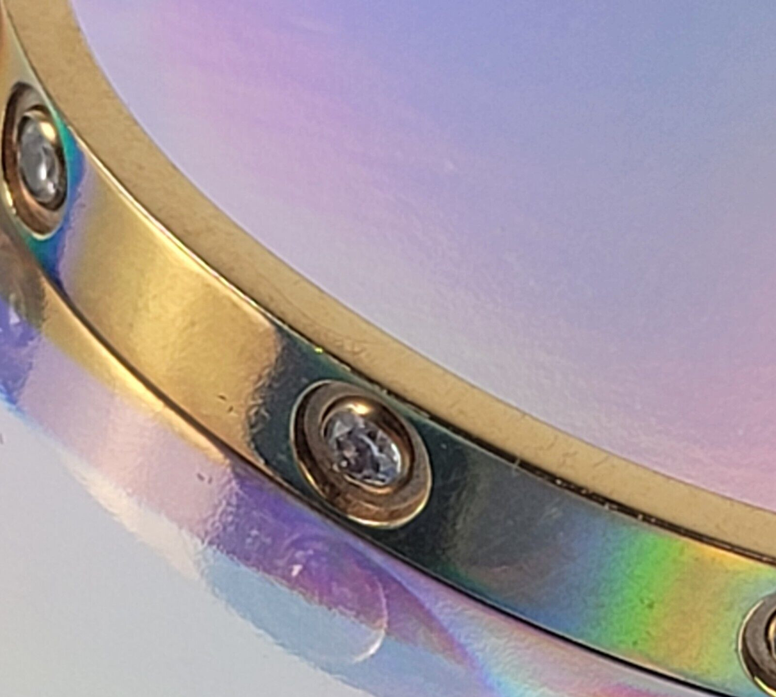 Clear Crystal Inlay Hinged Bangle Bracelet Gold-Tone Oval 6.5 In 6.0 mm Width
