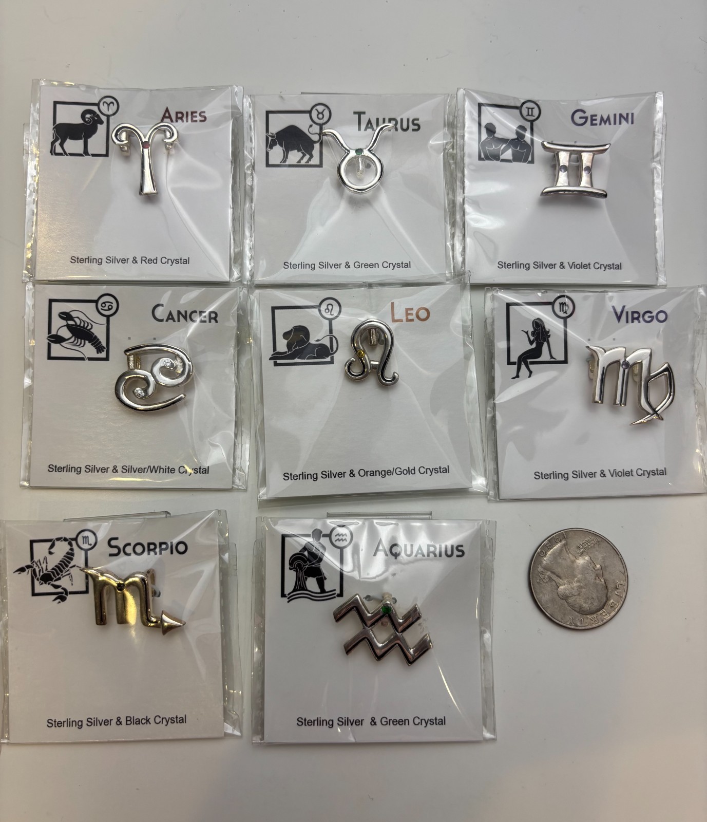 Zodiac Sterling Silver Pendants/Charms new-CHOOSE ONE OR MORE