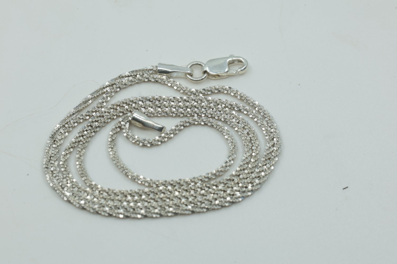 Vintage Sterling Silver Popcorn Chain Necklace 14 Inch Italy 925 2.79g