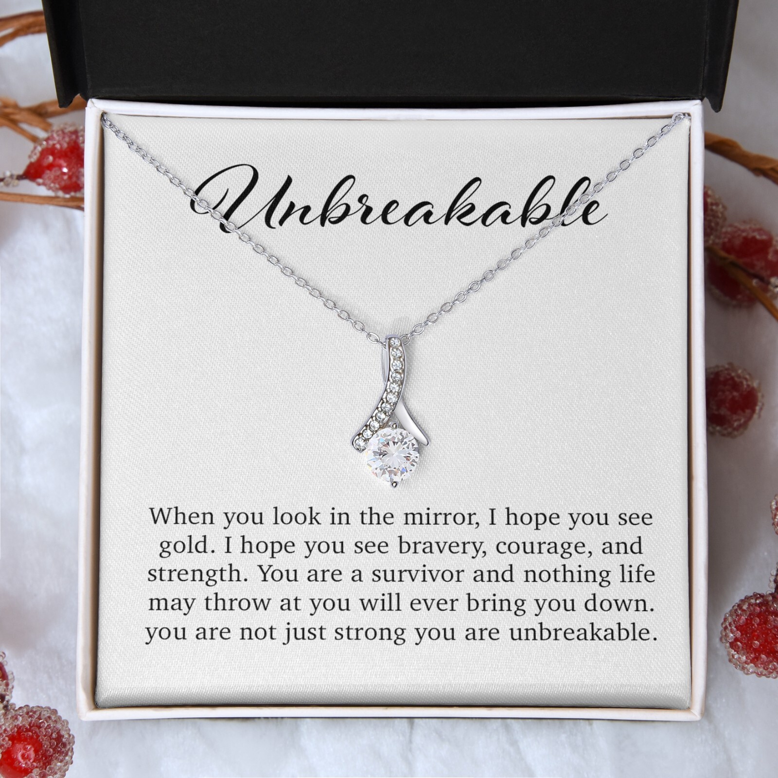 Unbreakable Necklace, Unbreakable Strength Necklace, Unbreakable Strength Gift