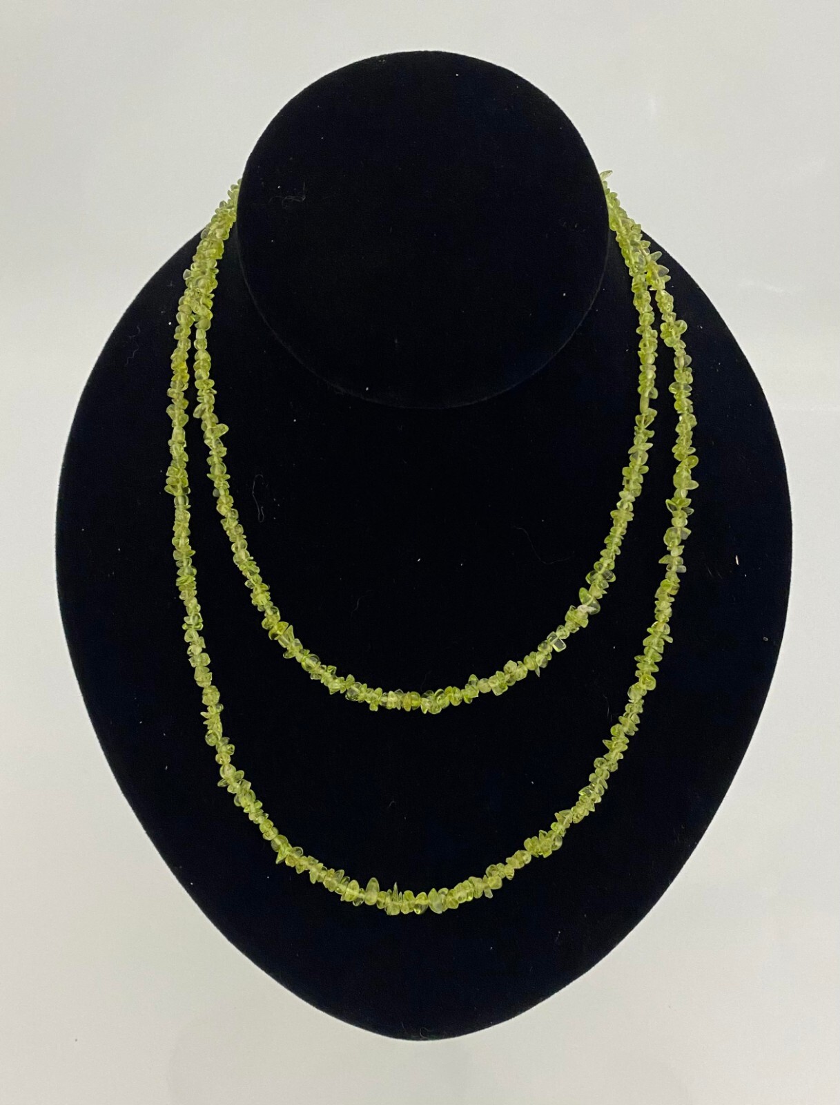 NATURAL PERIDOT STONE CHIP NECKLACE 36 INCH Crystal Healing Chakra Fashion
