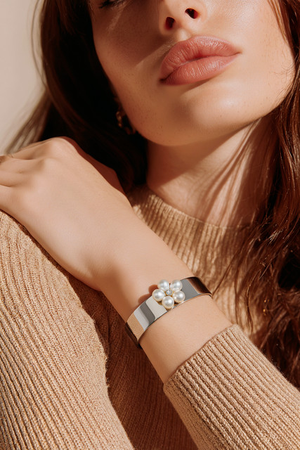 Beautiful Nickel-Free Pearl Cuff Bracelet