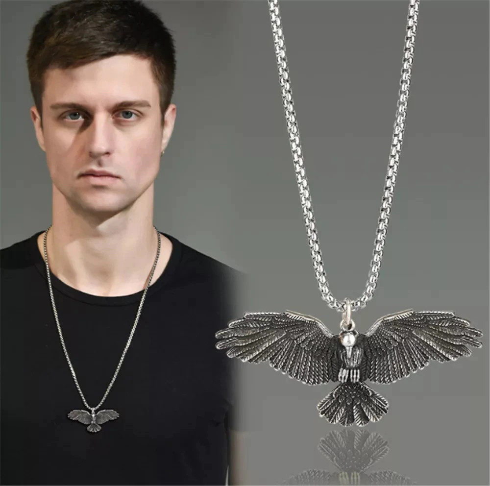 Fashion Jewelry Silver Eagle Bird Pendant Necklace Chain 1-190
