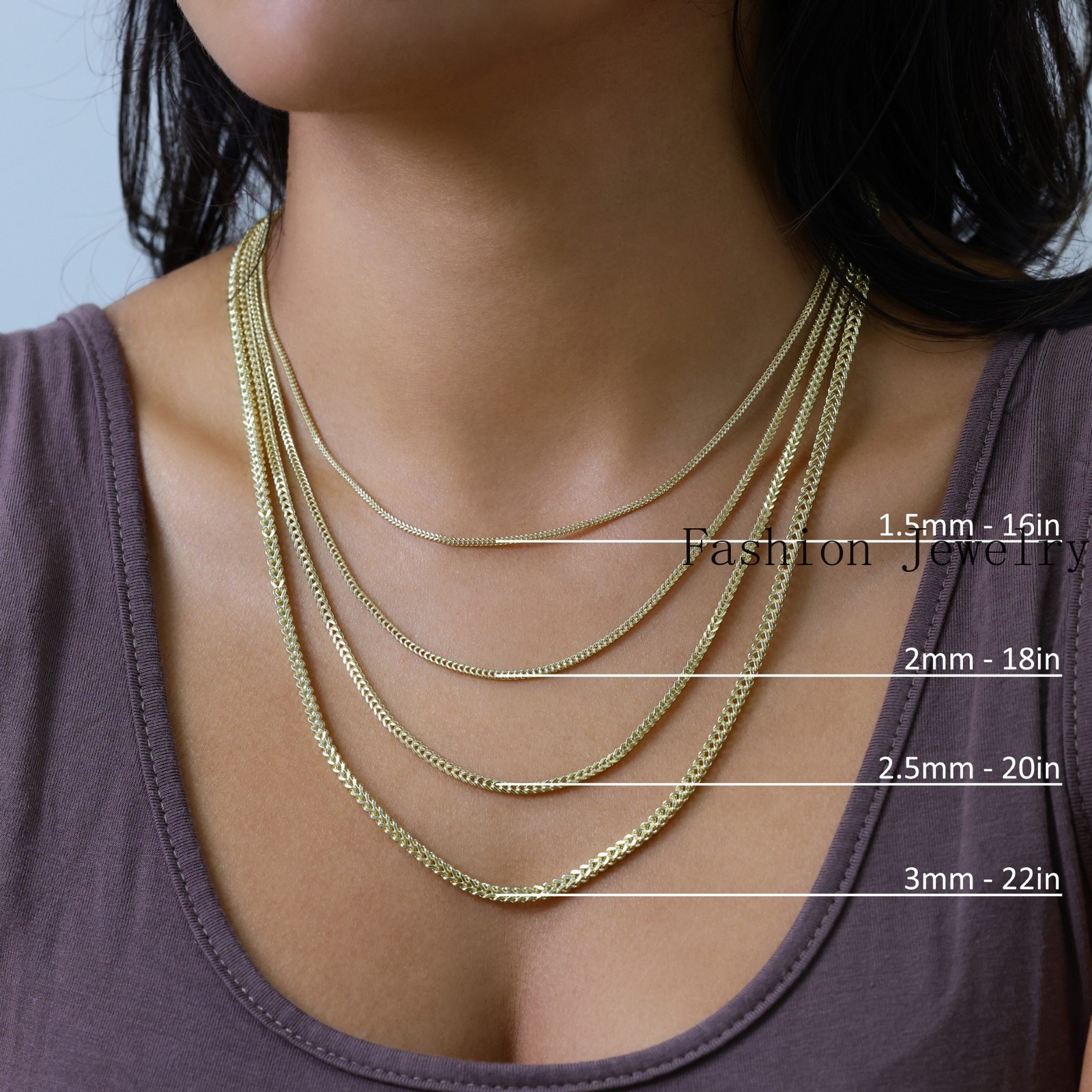 10k Yellow Gold 1.5mm-6mm Franco Box Necklace Bracelet Chain Mens Womens 7″- 30″