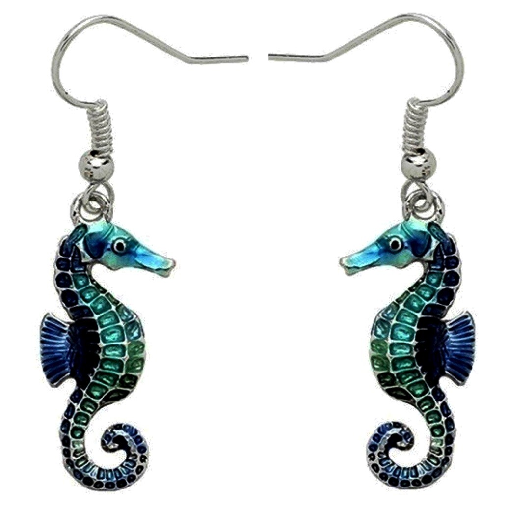 DianaL Boutique Seahorse Earrings Rhodium Plated Gift Boxed Fast Shipping
