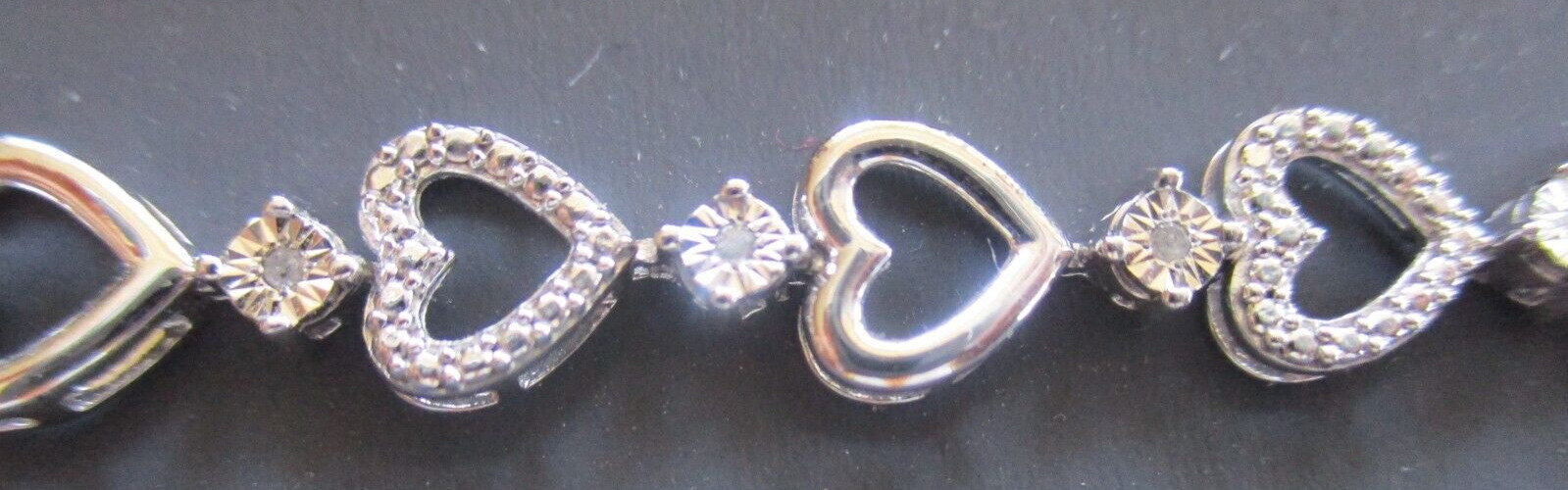 India, Bracelet – Sterling Silver with Diamonds- 7 1/2 inches, 8.3 grams