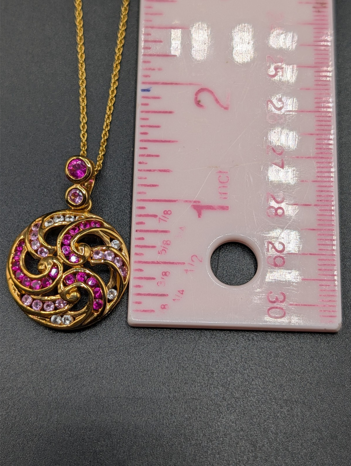 Technobond Cubic Zirconia Pendant Necklace : Gold Over Sterling Silver