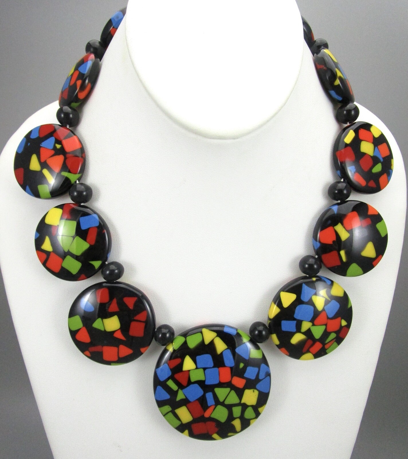  COLORFUL MARION GODART BLACK CONFETTI RESIN CHOKER NECKLACE – FRANCE
