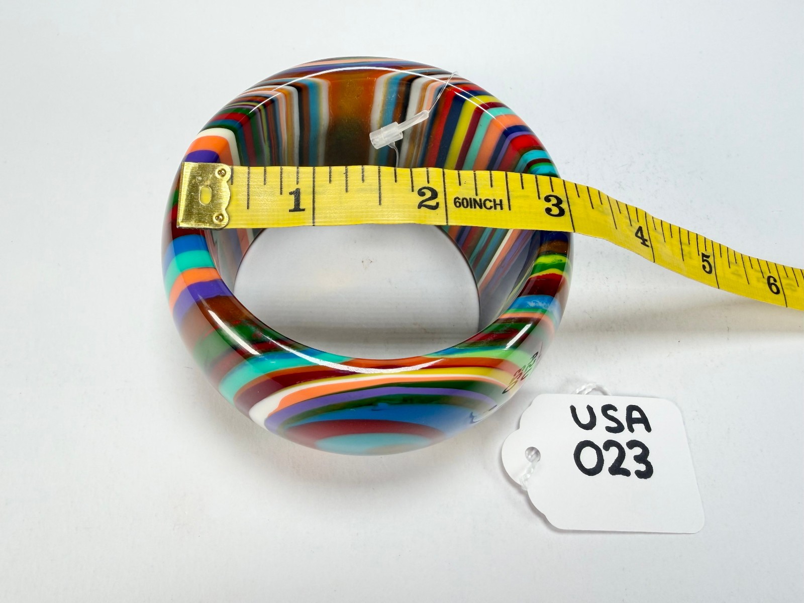 Jackie Brazil Tiger Liquorice Allsorts w/Cat Eye Mix Colours 5cm Resin Bangle