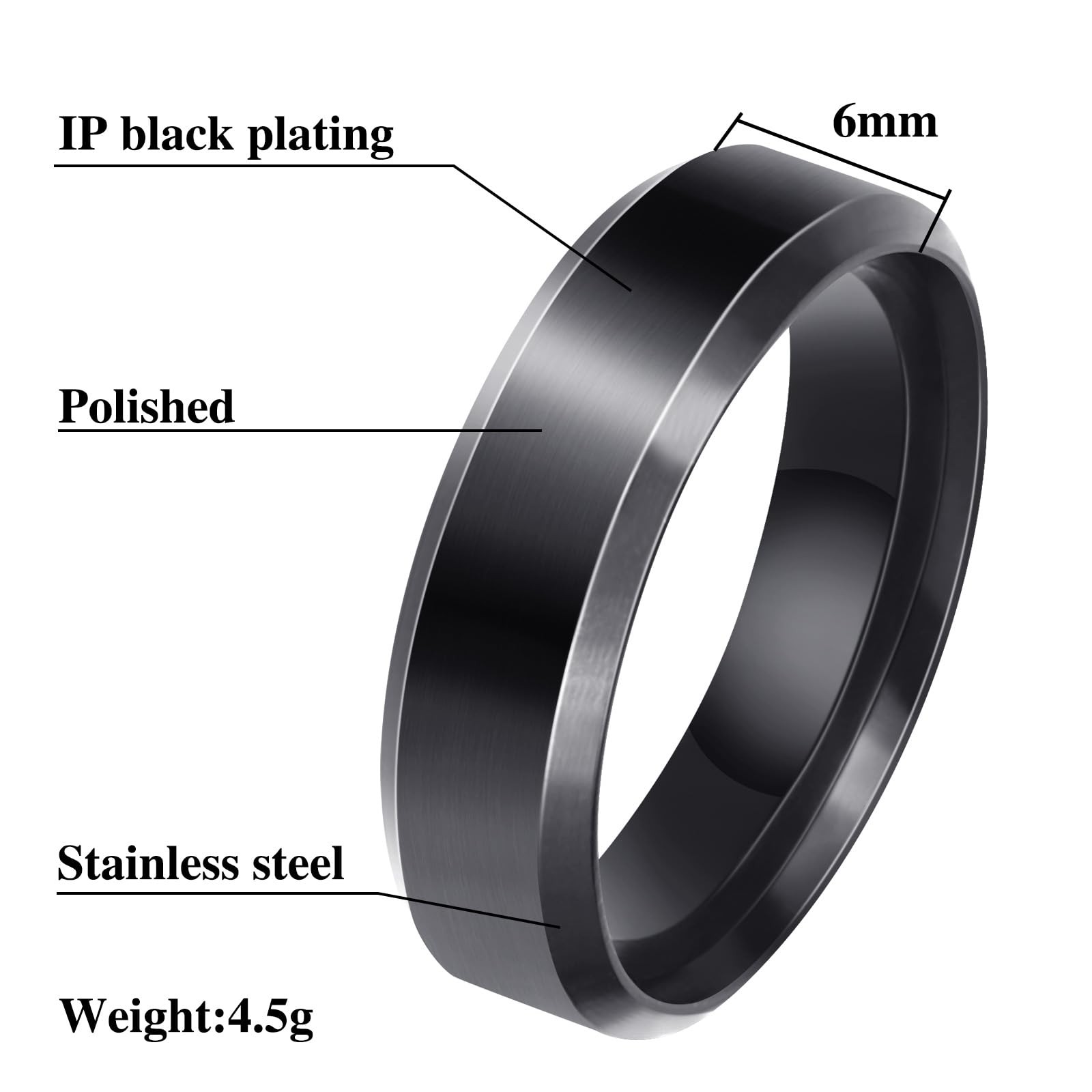 Stainless Steel Rings for Men Women Wedding Ring, Basic Flat Rings, Polished …