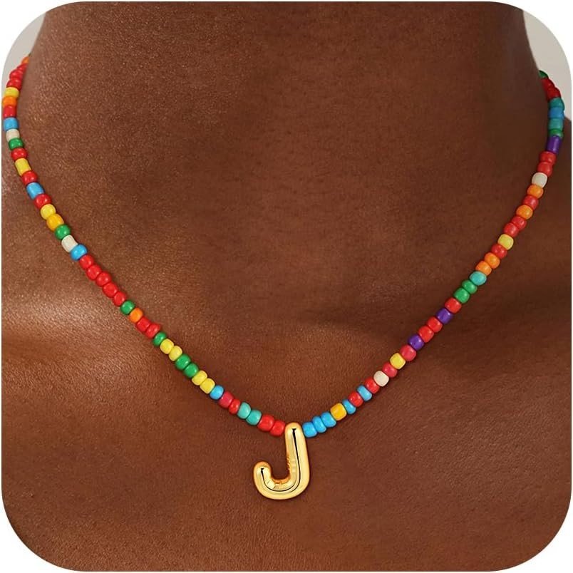 Elegant Initial J Necklace with Turquoise Accents – Ideal for Sensitive Skin