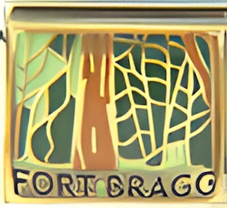Fort Bragg California Forest Enamel 9mm Italian Charm Bracelet Link Travel Trees