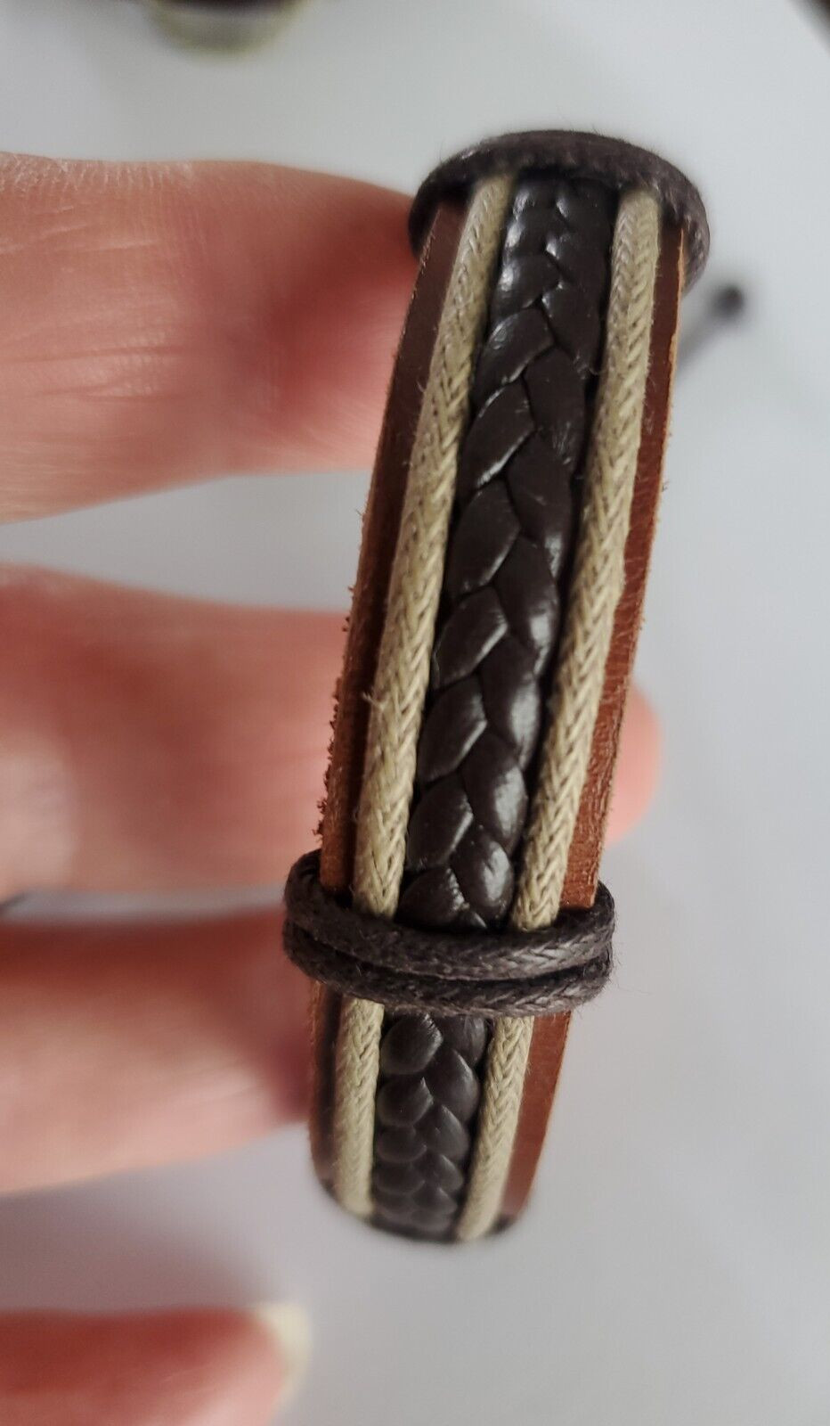 Leather And Cotton Bracelet Set