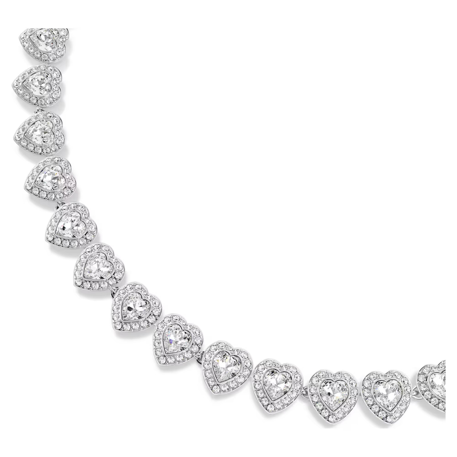 Ariana Grande x Swarovski necklace Mixed cuts, Heart, White, Rhodium plated