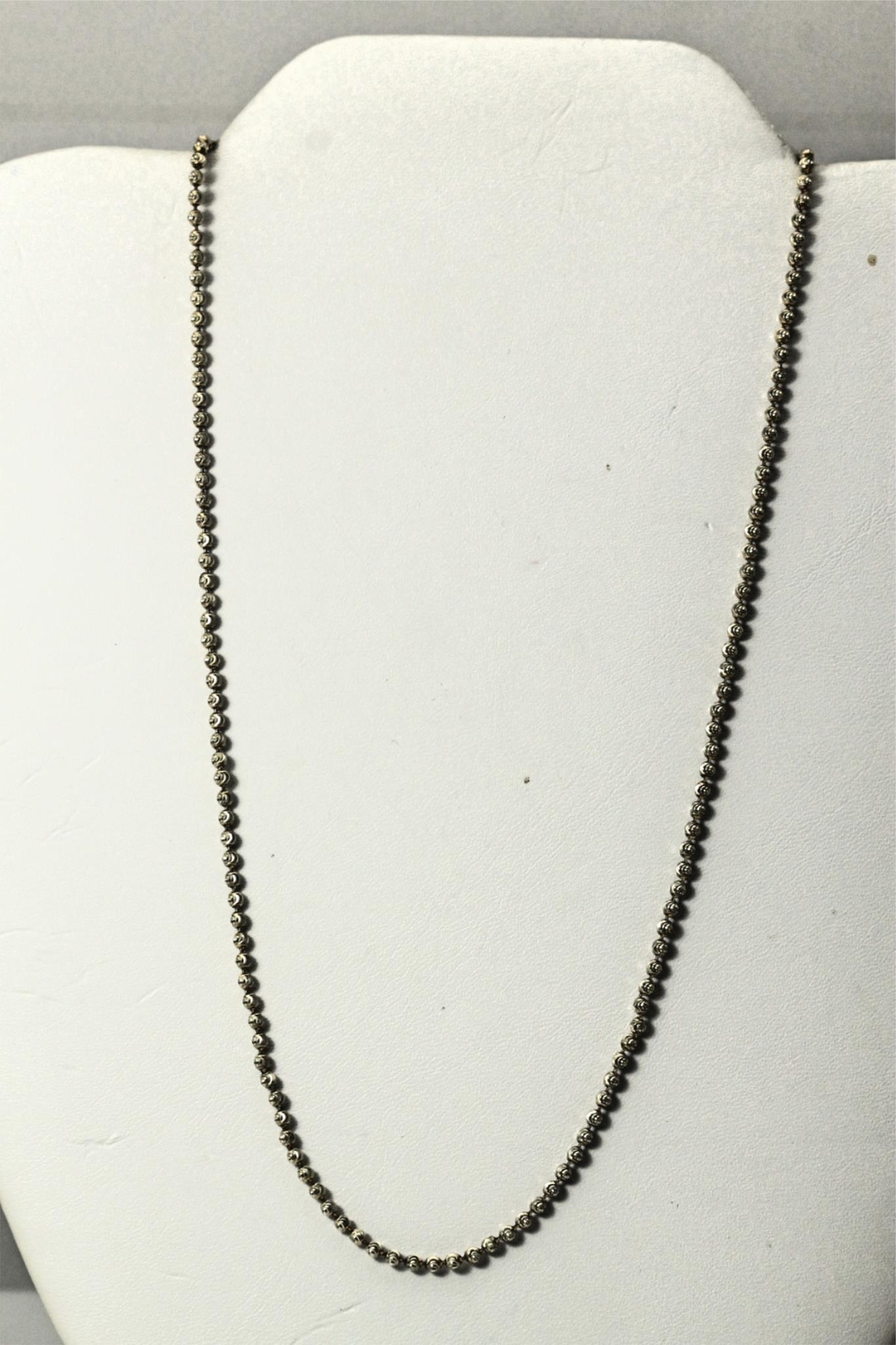 28″ Sterling Silver Ball and Bar Fading GP Necklace 10 Grams (NEC4794)