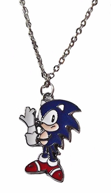 Sonic The Hedgehog Full Figure Pose Metal Pendant With Enamel Finish
