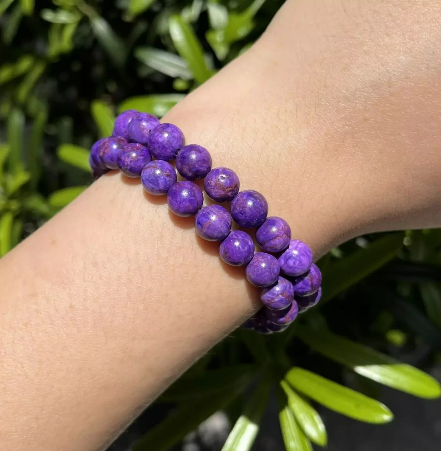 Natural Charoite Purple Stone Beads Healing Stretch Bracelet Handmade Gemstone