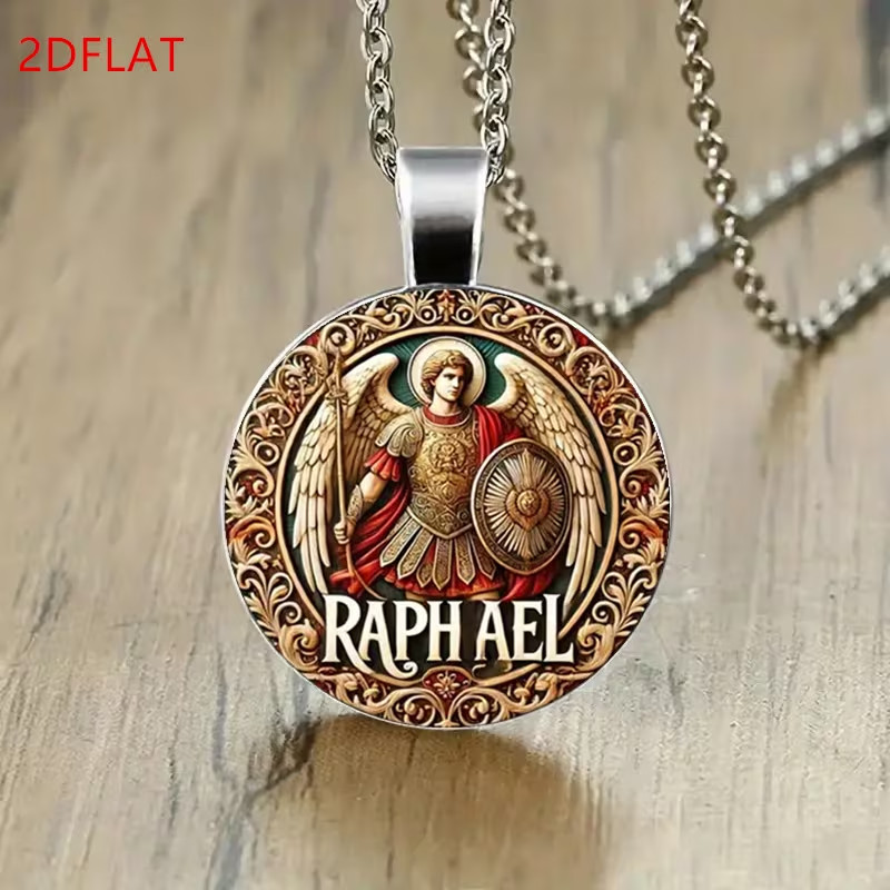 Archangel raphael Divine pendant necklace- Exquisite 2D with gift box