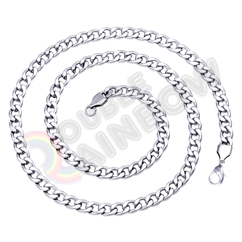 18″-36″Men’s Women’s Stainless Steel Necklace Cuban 3,4,5,6,8,10,12mm Chain Link