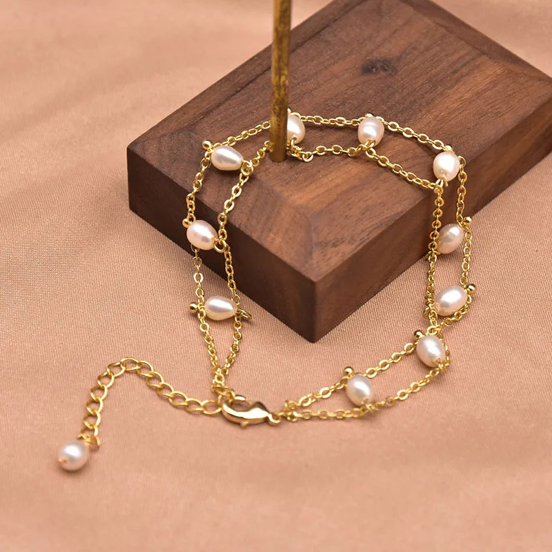 18K Gold Plated Freshwater Pearl Turquoise Bracelet Women’s Adjustable Gift