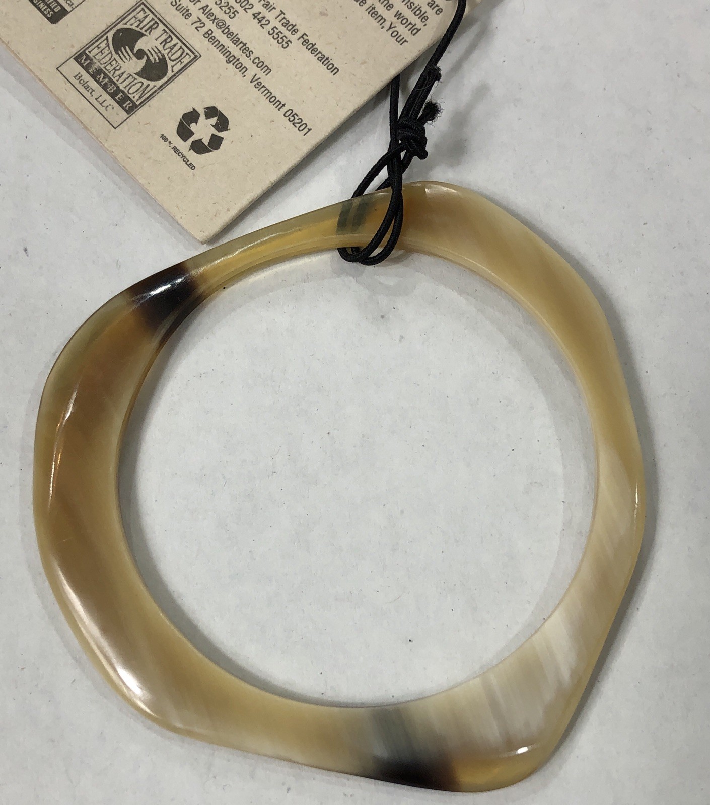 Belart Bracelet Bangle Upcycled Horn Colombia Fair Trade Handmade 8 inch – NWT
