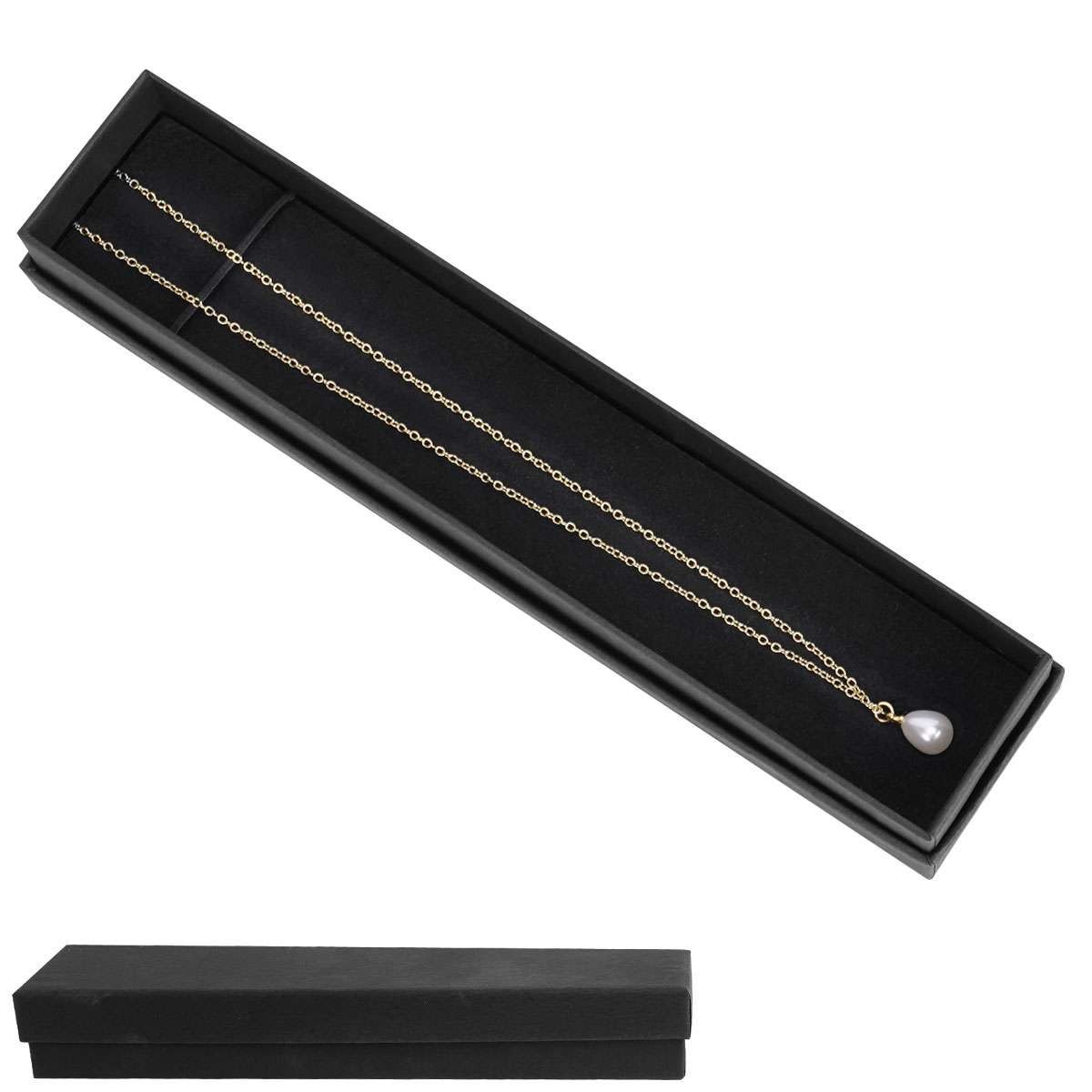 4 style Women Gold Plated Freshwater Pearl Beaded Chain Necklace 17.7in w/Box