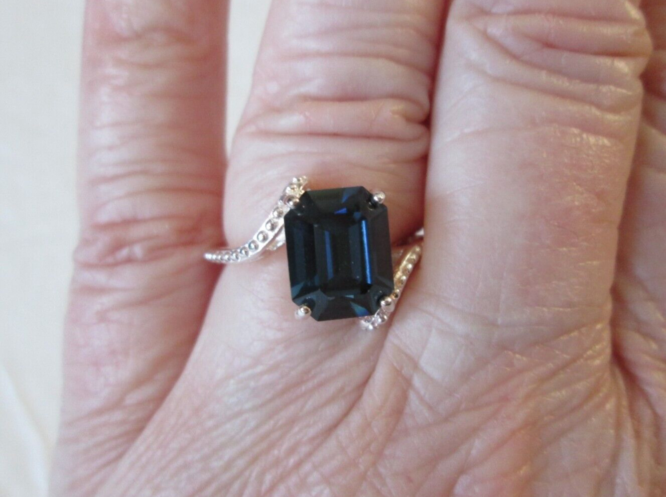 Montana Blue Swarovski Crystal Sterling Silver Ring (Size 8) 3.00 cts.