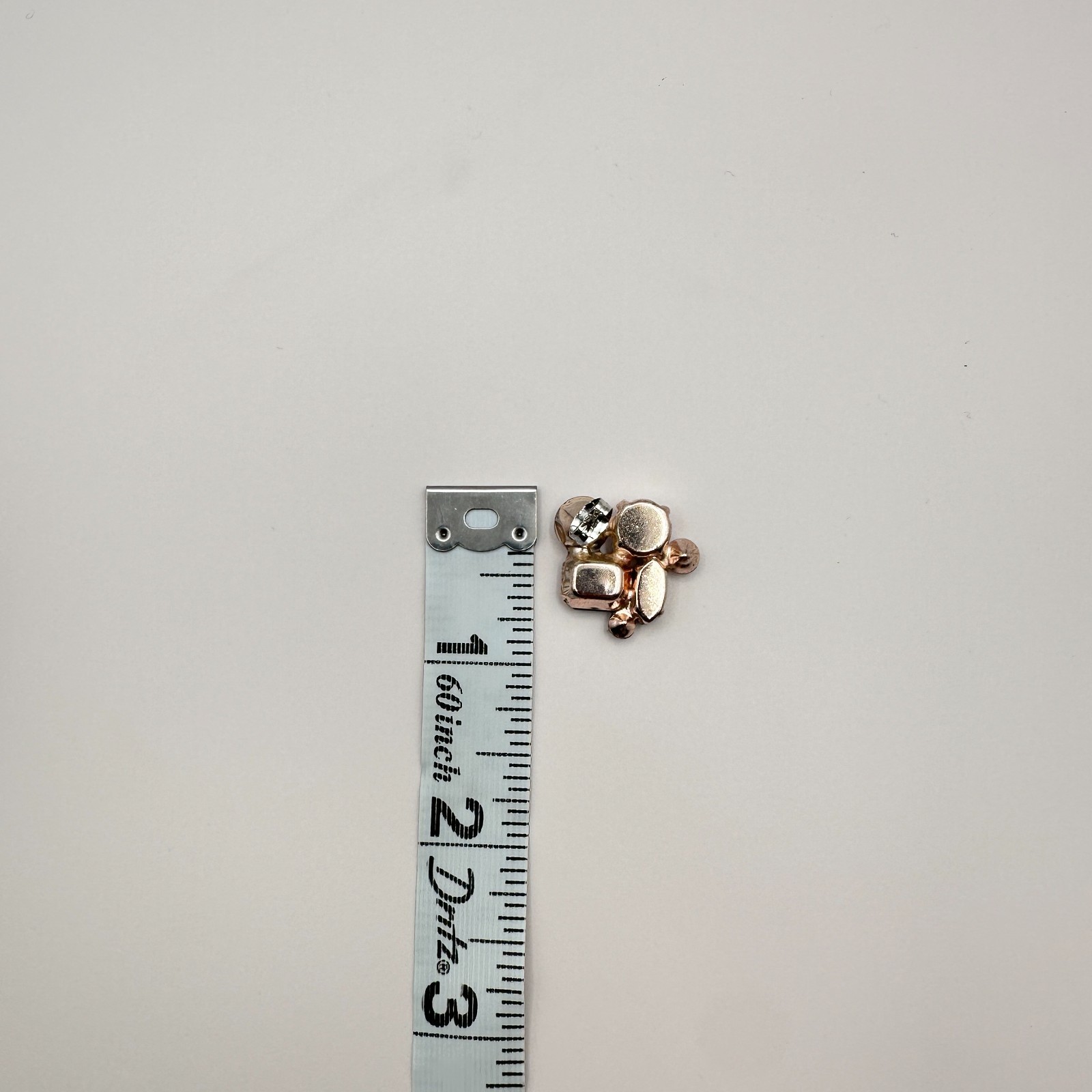 Vintage 80s Smoky Crystal Cluster Stud Earring Rose Gold Tone Statement Jewelry