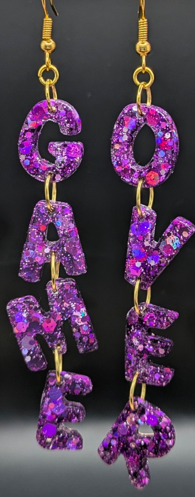 Glitter GAME OVER Earrings – Novelty X Box PlayStation Fun Gift For Gamers