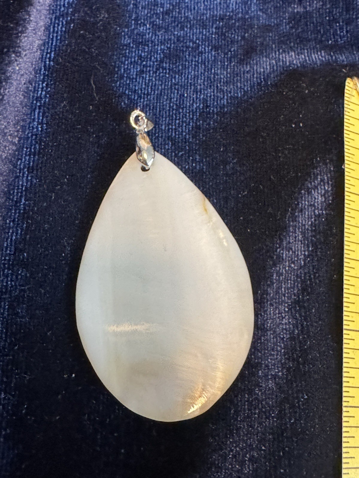 Reversible Abalone Shell Inlay Teardrop Pendant Mother of Pearl Floral 2”