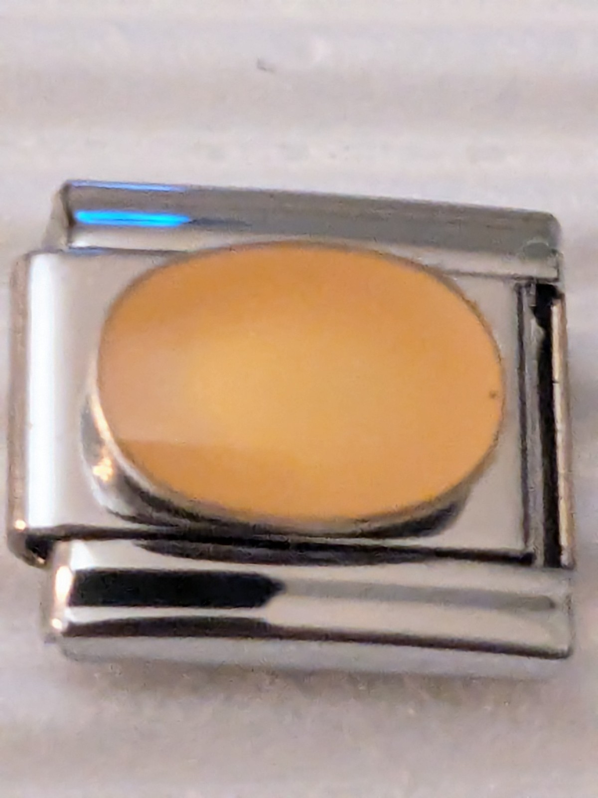 Casa D’Oro Italian Charm Oval Peach Stone Classic 9mm Link M52