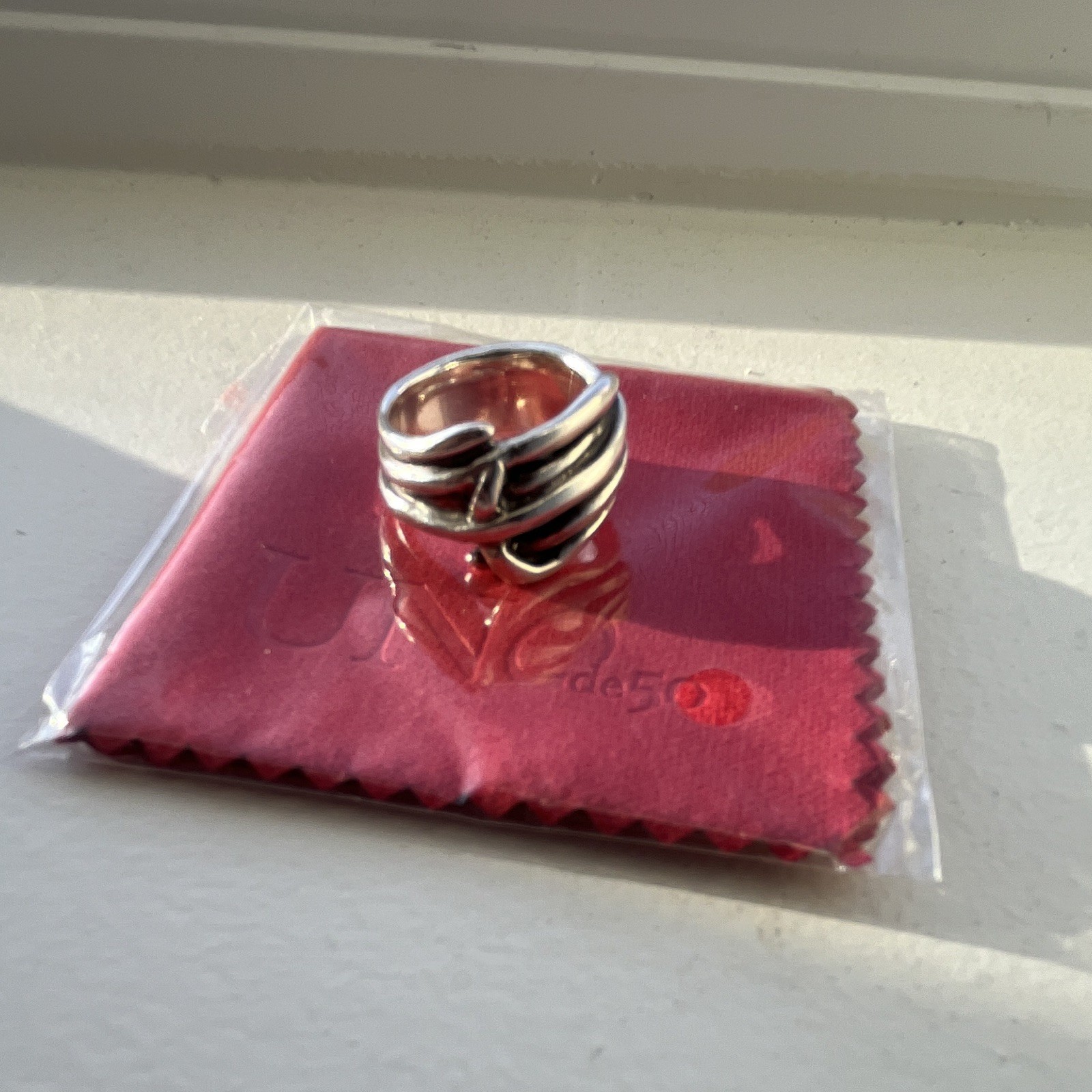 UNOde50 Signed Sterling Silver metal Band Ring Size 7.5