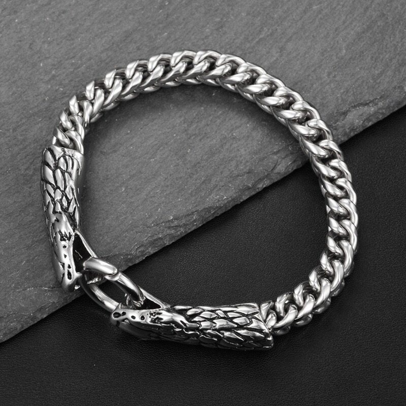 Hiphop Rock Nightclub Fashion Accessories Stainless Steel Snake Head Bracelet