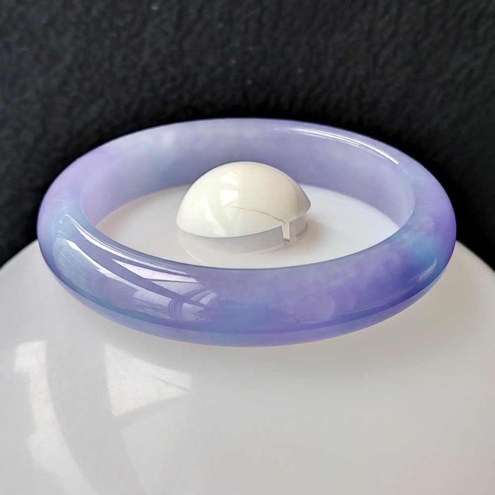 Certified Grade A Lavender 56-57mm Natural Burma Jade jadeite Bangle Bracelet
