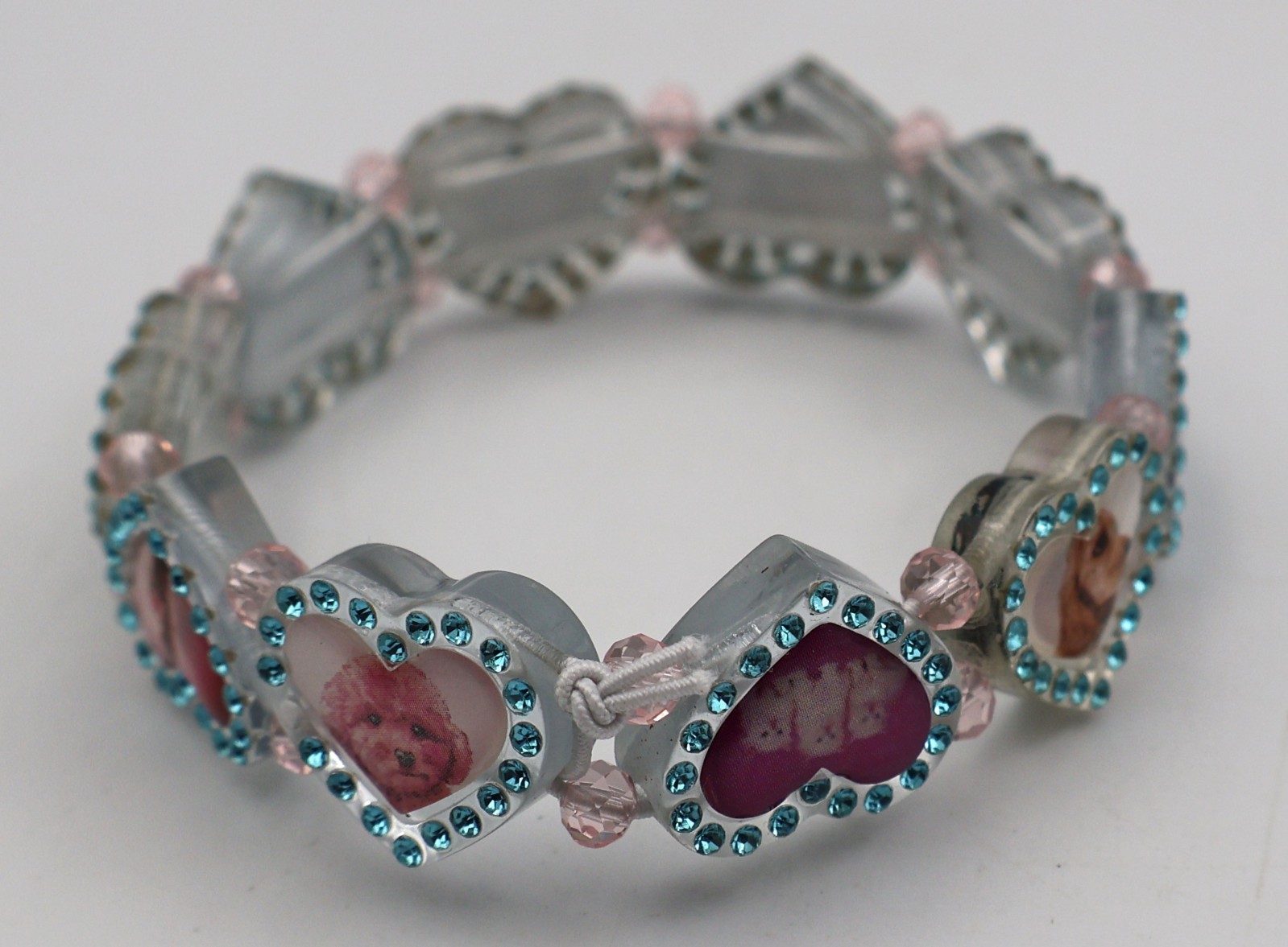 Bazo 1199 Paris Rhinestone DOGS & CATS Sparkling Hearts Bracelet – NEW